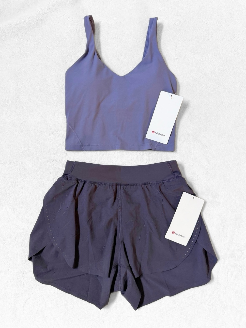 NWT Lululemon Align Tank + Fast and Free HR Shorts 3” Set – Purple – 4/XS